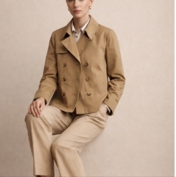 J. Crew Jackets & Blazers - J.Crew Tan Double Breasted Short Trench Coat